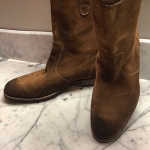 Men’s Billy Reid Slouchy Distressed Suede Boots